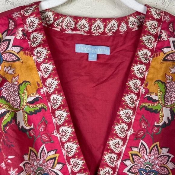 Antonio Melani Emma Floral Tropical Voile Surplice Long Sleeve Dress Size 12 - Picture 2 of 9